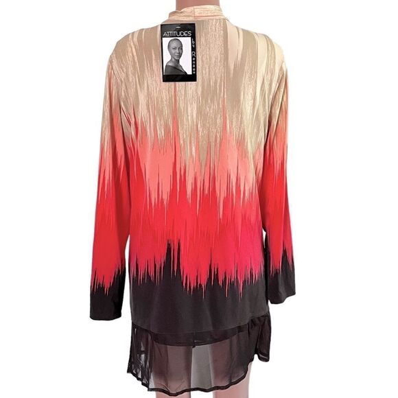 Attitudes by Renee Jersey Mesh Trim Tank & Cardigan Set - Picture 5 of 6